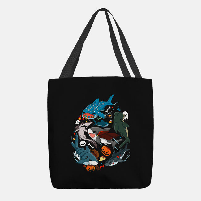 Halloween Sharks-None-Basic Tote-Bag-Vallina84