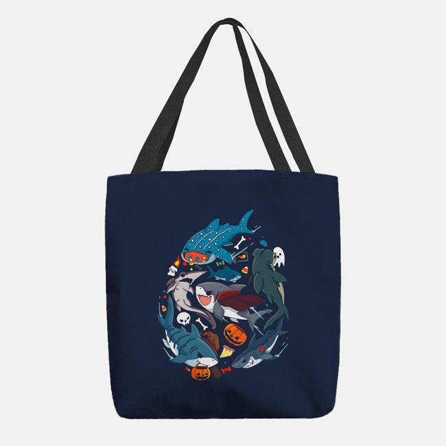 Halloween Sharks-None-Basic Tote-Bag-Vallina84