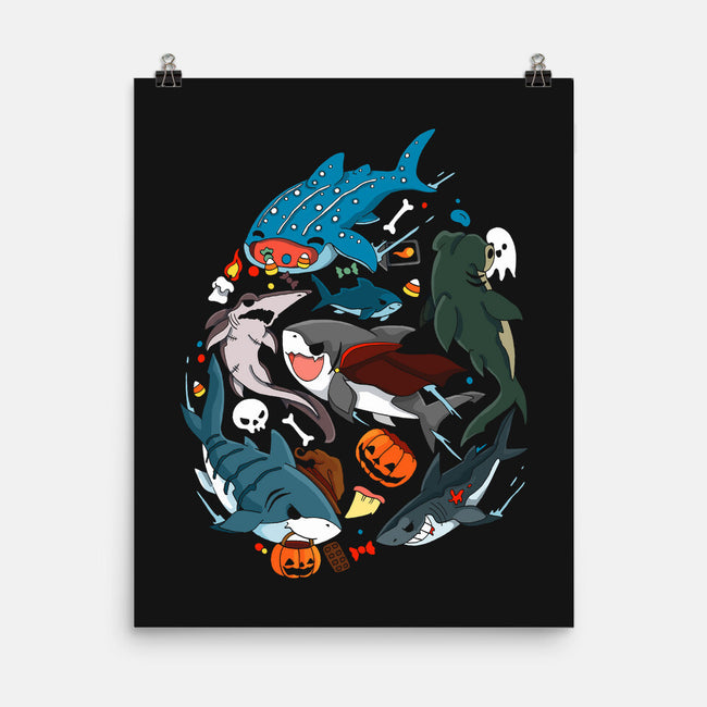 Halloween Sharks-None-Matte-Poster-Vallina84