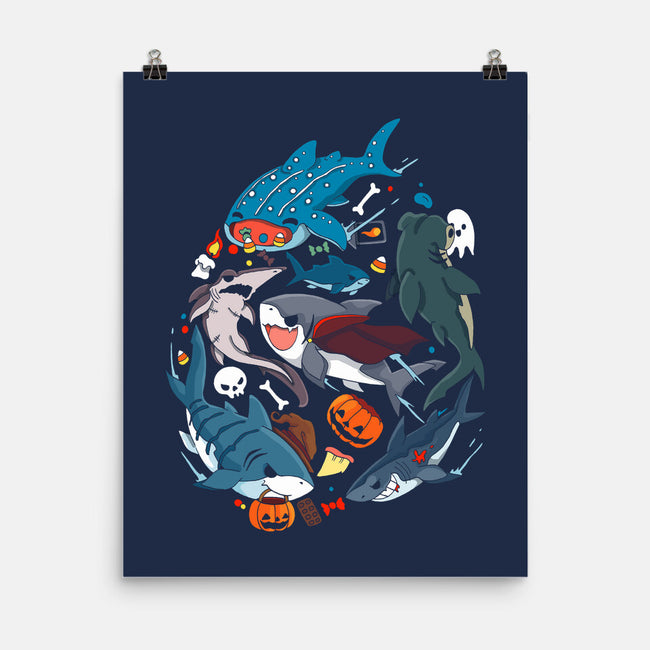 Halloween Sharks-None-Matte-Poster-Vallina84
