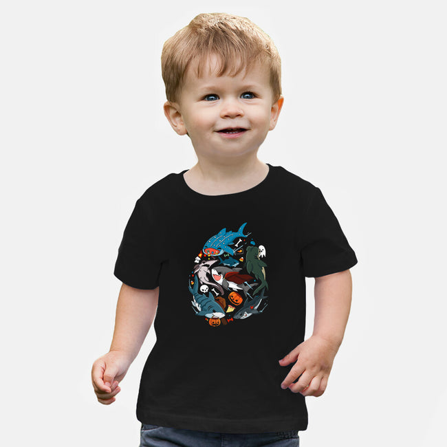 Halloween Sharks-Baby-Basic-Tee-Vallina84