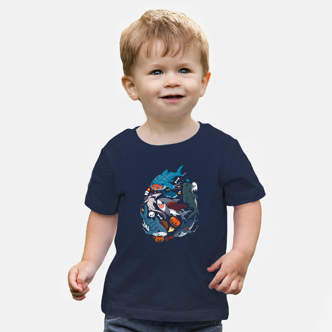 Halloween Sharks-Baby-Basic-Tee-Vallina84