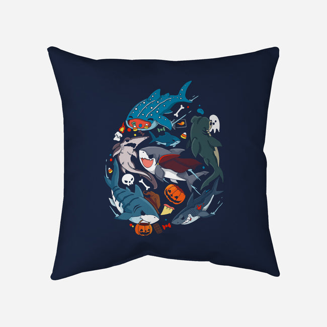 Halloween Sharks-None-Removable Cover w Insert-Throw Pillow-Vallina84
