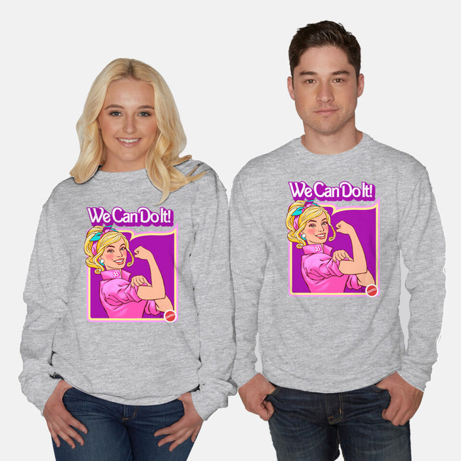 Barbie Can Do It-Unisex-Crew Neck-Sweatshirt-hugohugo