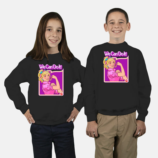 Barbie Can Do It-Youth-Crew Neck-Sweatshirt-hugohugo