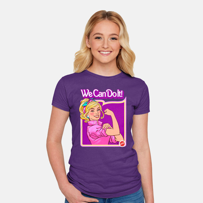 Barbie Can Do It-Womens-Fitted-Tee-hugohugo