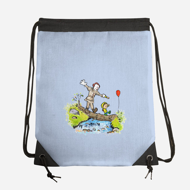 Pennywise And Georgie-None-Drawstring-Bag-matthew benkner