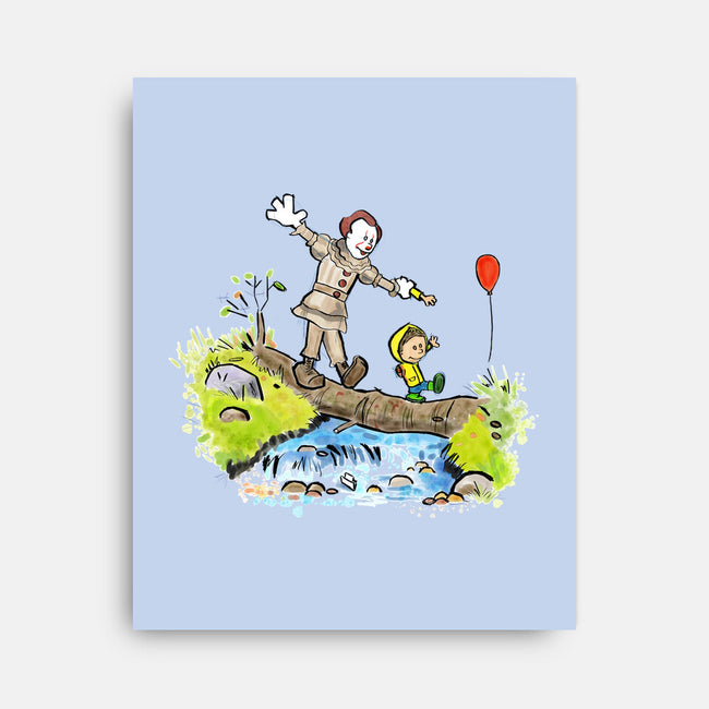 Pennywise And Georgie-None-Stretched-Canvas-matthew benkner
