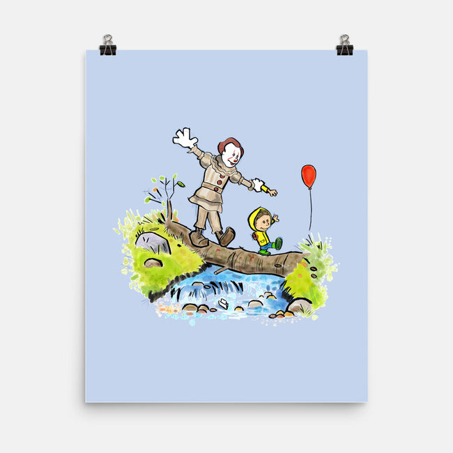 Pennywise And Georgie-None-Matte-Poster-matthew benkner