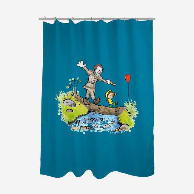 Pennywise And Georgie-None-Polyester-Shower Curtain-matthew benkner