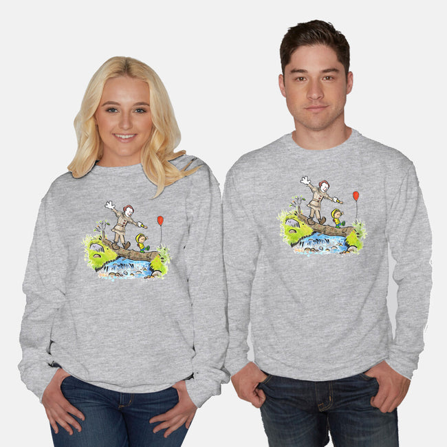 Pennywise And Georgie-Unisex-Crew Neck-Sweatshirt-matthew benkner