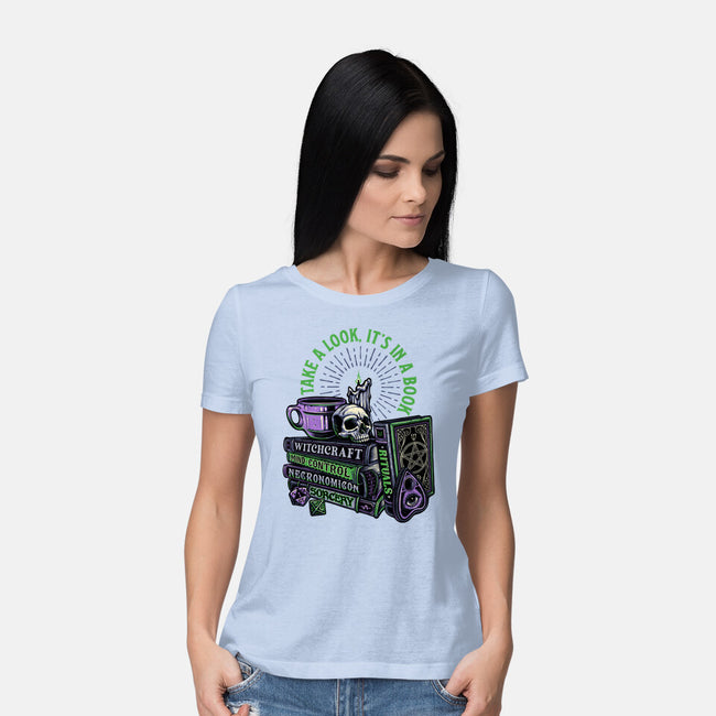 Dark Books-Womens-Basic-Tee-momma_gorilla