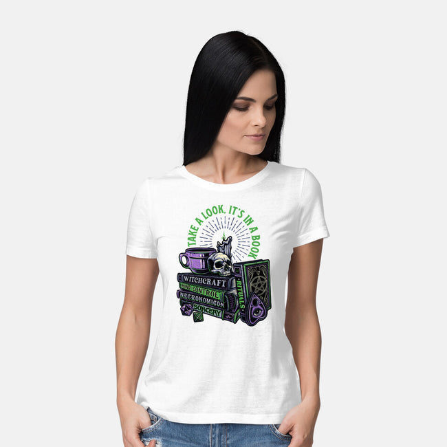 Dark Books-Womens-Basic-Tee-momma_gorilla