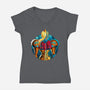 Galactic Autumn-Womens-V-Neck-Tee-Bruno Mota