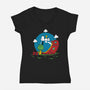 Beagle Dog Extraterrestrial-Womens-V-Neck-Tee-Studio Mootant