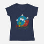 Beagle Dog Extraterrestrial-Womens-V-Neck-Tee-Studio Mootant