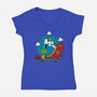 Beagle Dog Extraterrestrial-Womens-V-Neck-Tee-Studio Mootant