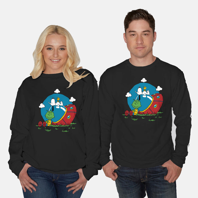 Beagle Dog Extraterrestrial-Unisex-Crew Neck-Sweatshirt-Studio Mootant