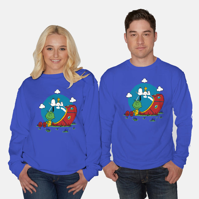 Beagle Dog Extraterrestrial-Unisex-Crew Neck-Sweatshirt-Studio Mootant