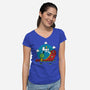 Beagle Dog Extraterrestrial-Womens-V-Neck-Tee-Studio Mootant