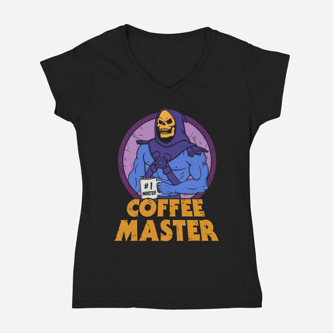 Coffee Master-Womens-V-Neck-Tee-Melonseta