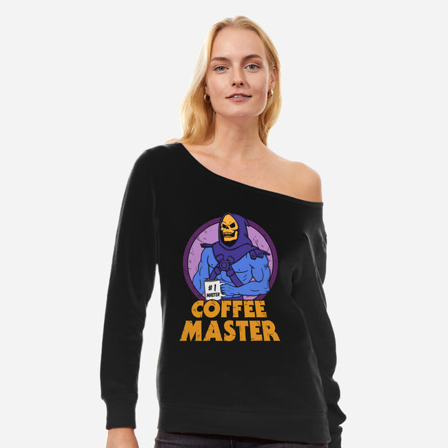 Coffee Master-Womens-Off Shoulder-Sweatshirt-Melonseta