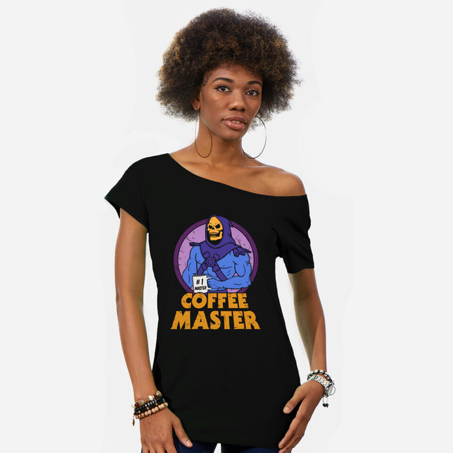 Coffee Master-Womens-Off Shoulder-Tee-Melonseta