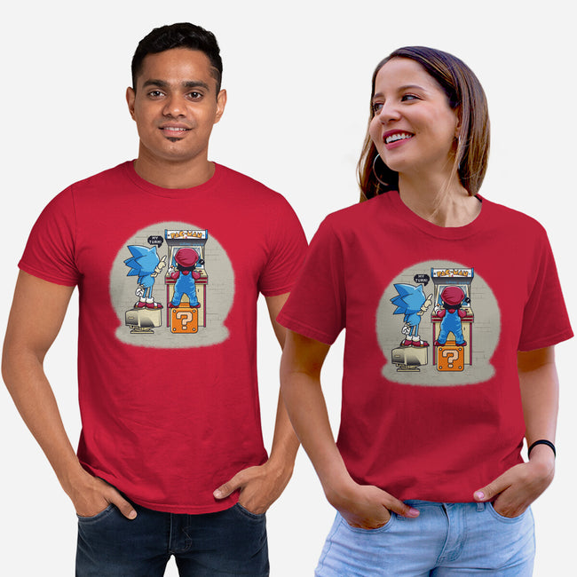 Sonic And Mario-Unisex-Basic-Tee-Thiagor6