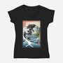 The King At Satta-Womens-V-Neck-Tee-DrMonekers