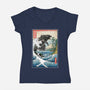 The King At Satta-Womens-V-Neck-Tee-DrMonekers