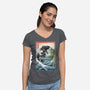 The King At Satta-Womens-V-Neck-Tee-DrMonekers