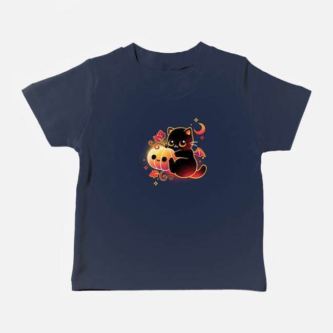 Demon Cat Halloween-Baby-Basic-Tee-NemiMakeit