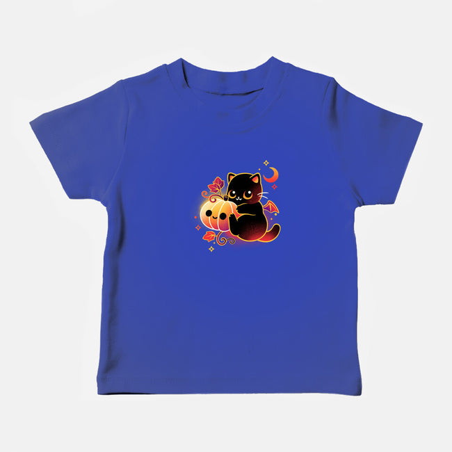 Demon Cat Halloween-Baby-Basic-Tee-NemiMakeit