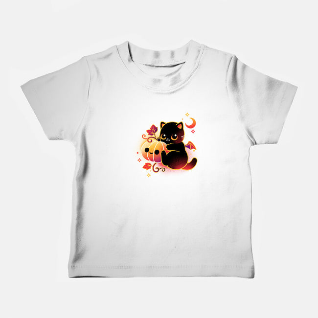 Demon Cat Halloween-Baby-Basic-Tee-NemiMakeit