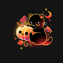 Demon Cat Halloween-Womens-Fitted-Tee-NemiMakeit