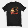 Demon Cat Halloween-Womens-Basic-Tee-NemiMakeit