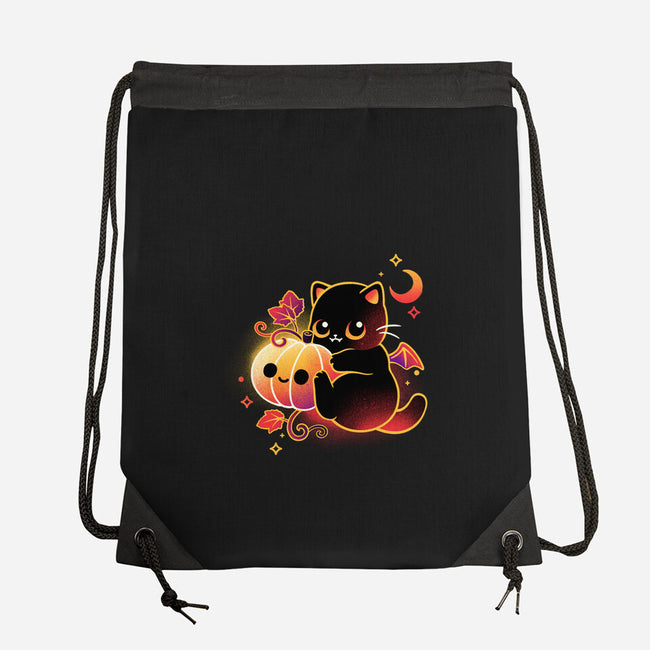 Demon Cat Halloween-None-Drawstring-Bag-NemiMakeit