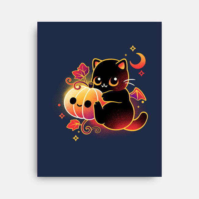 Demon Cat Halloween-None-Stretched-Canvas-NemiMakeit