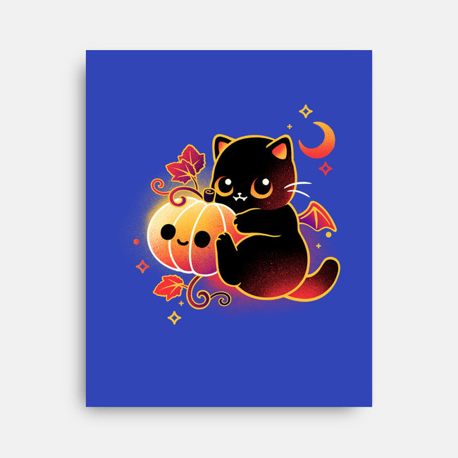 Demon Cat Halloween-None-Stretched-Canvas-NemiMakeit