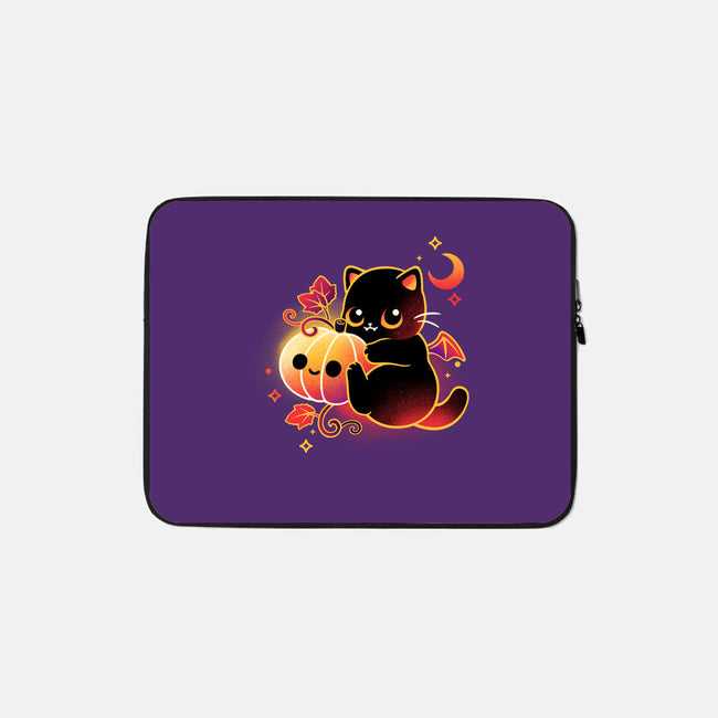 Demon Cat Halloween-None-Zippered-Laptop Sleeve-NemiMakeit