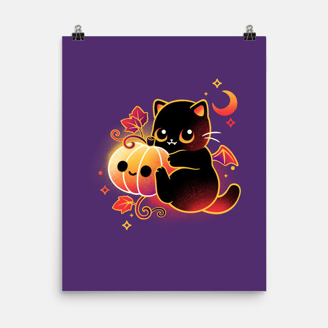 Demon Cat Halloween-None-Matte-Poster-NemiMakeit