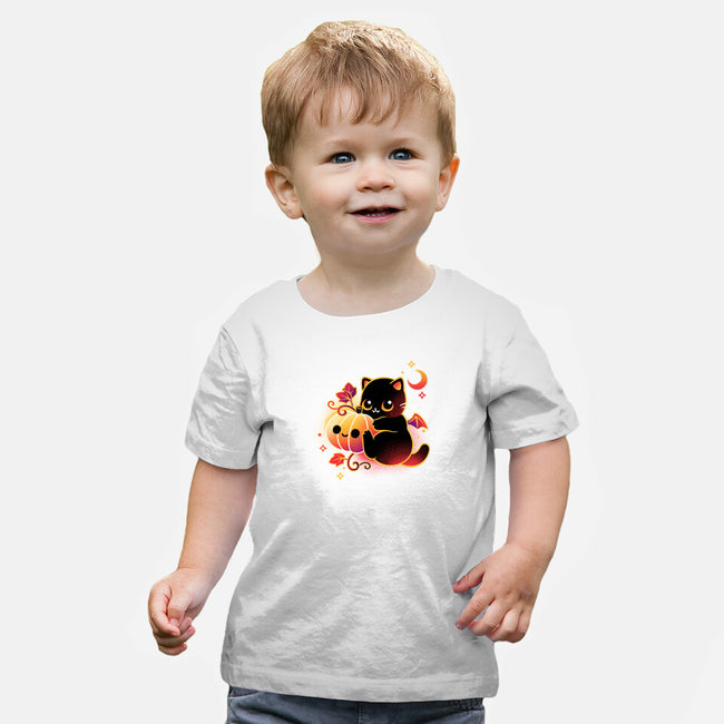 Demon Cat Halloween-Baby-Basic-Tee-NemiMakeit