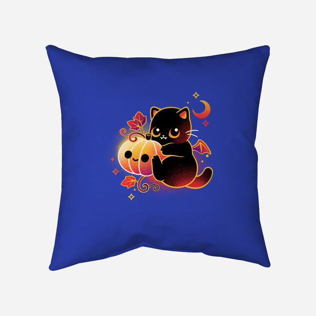 Demon Cat Halloween-None-Non-Removable Cover w Insert-Throw Pillow-NemiMakeit