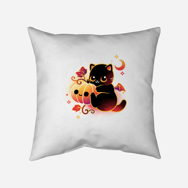 Demon Cat Halloween-None-Non-Removable Cover w Insert-Throw Pillow-NemiMakeit