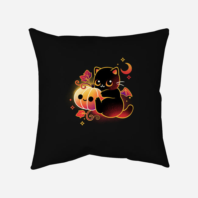 Demon Cat Halloween-None-Removable Cover-Throw Pillow-NemiMakeit