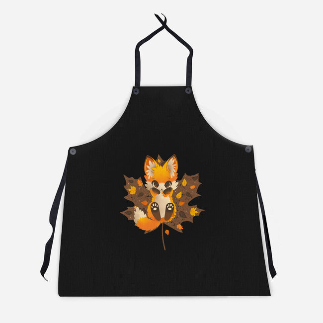 Autumn Kitsune-Unisex-Kitchen-Apron-retrodivision