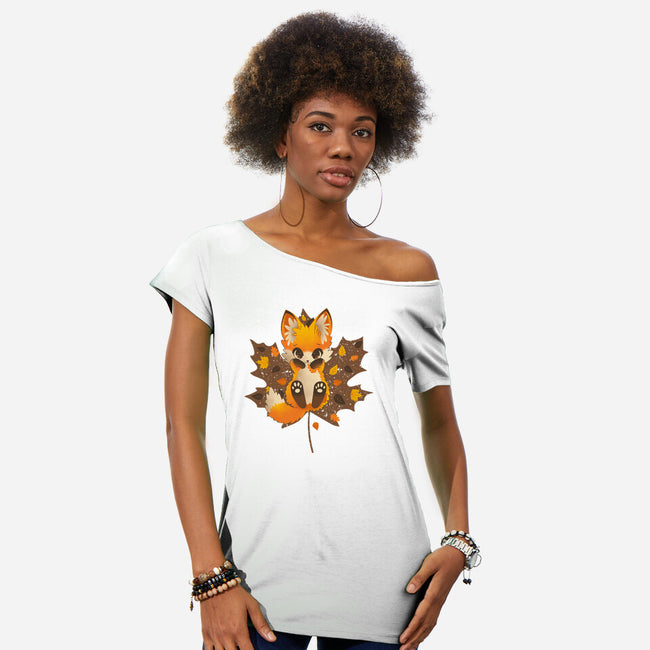 Autumn Kitsune-Womens-Off Shoulder-Tee-retrodivision