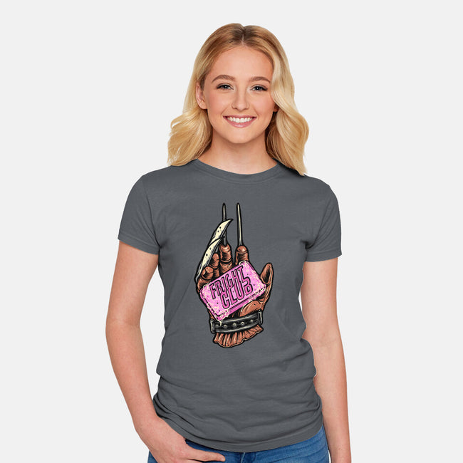 Fright Club-Womens-Fitted-Tee-momma_gorilla