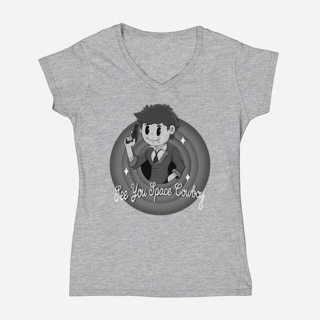 That's All Space Cowboy-Womens-V-Neck-Tee-Tri haryadi