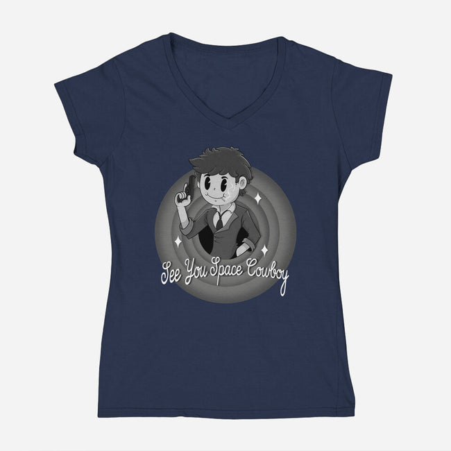 That's All Space Cowboy-Womens-V-Neck-Tee-Tri haryadi